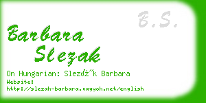 barbara slezak business card